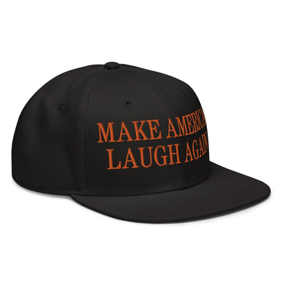 Make Us Laugh Again MALA Halloween Embroidered Flat Bill Brim High Crown Snapback Hat