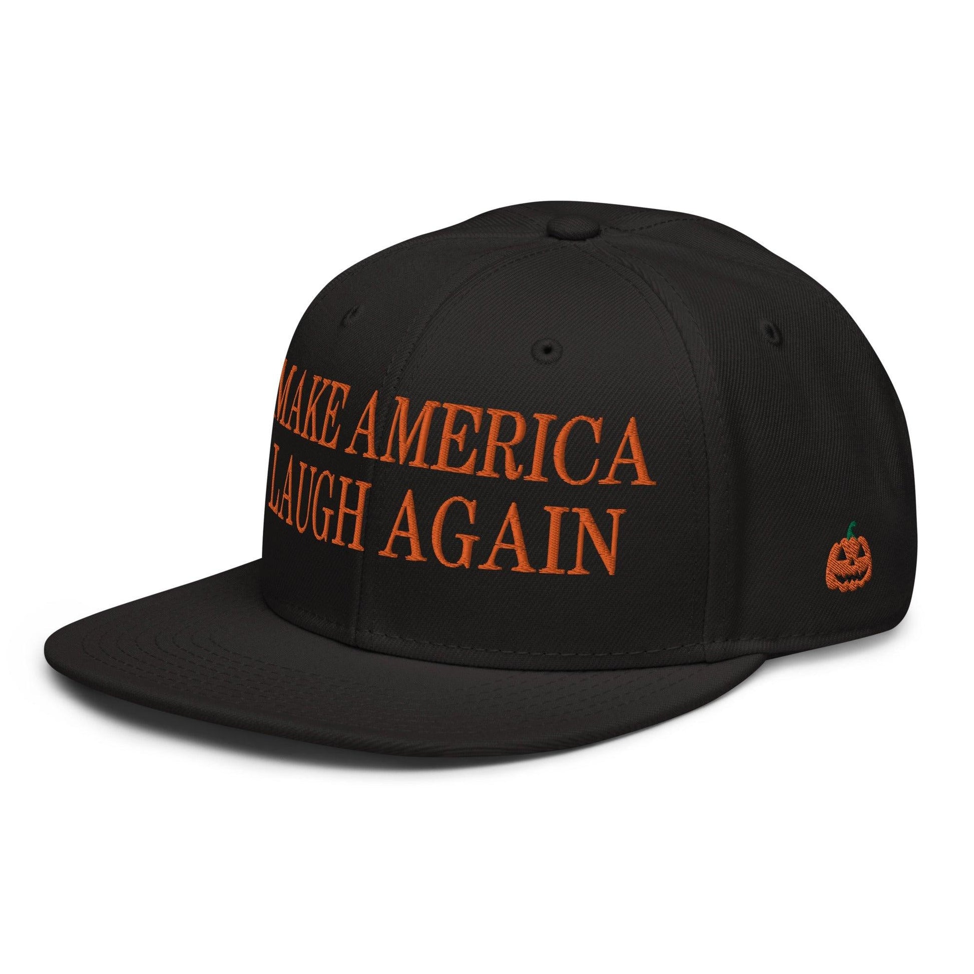 Make Us Laugh Again MALA Halloween Embroidered Flat Bill Brim High Crown Snapback Hat