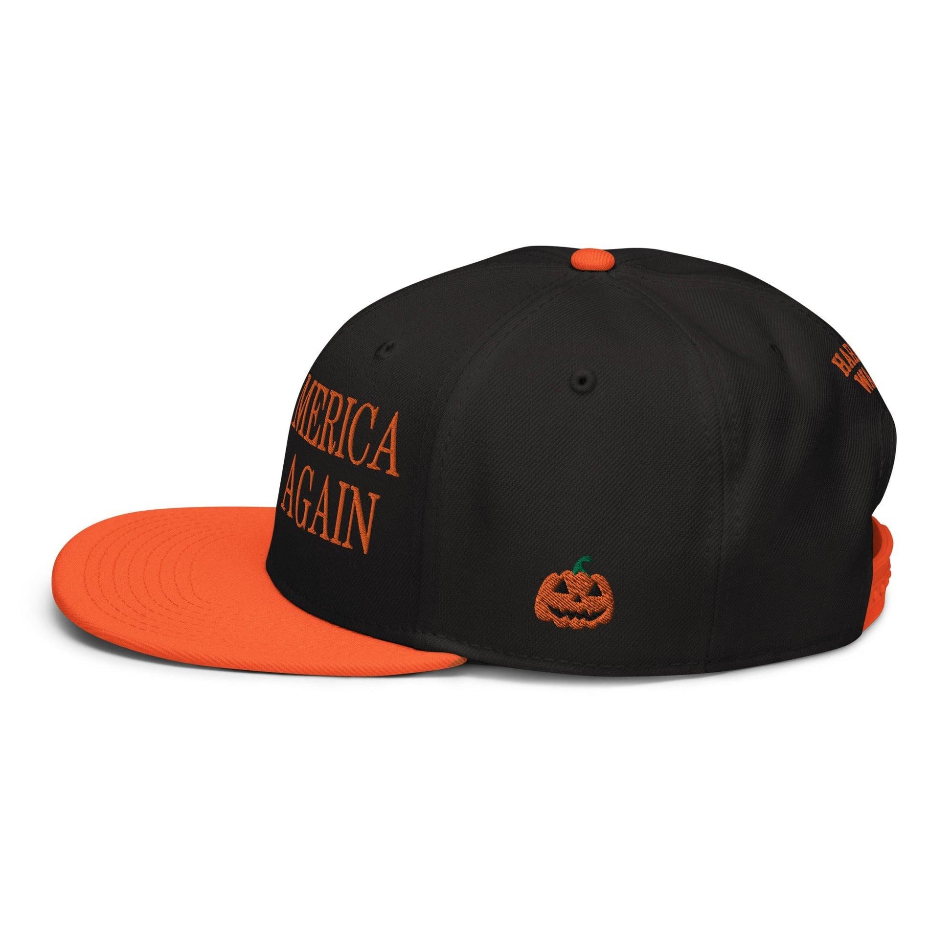 Make Us Laugh Again MALA Halloween Embroidered Flat Bill Brim High Crown Snapback Hat