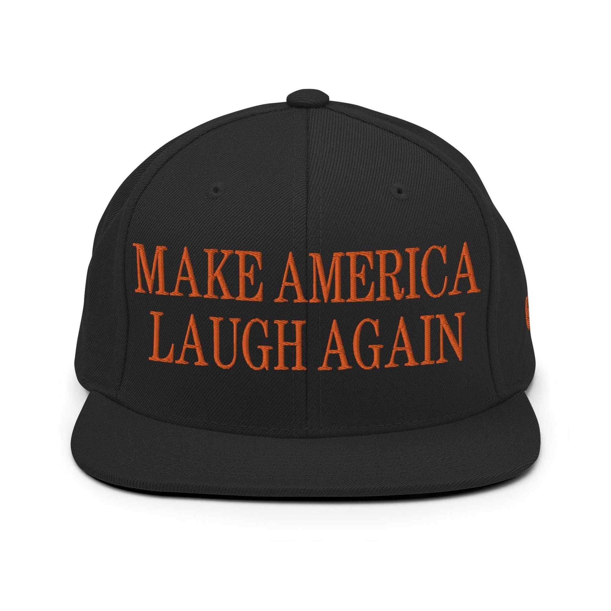 Make Us Laugh Again MALA Halloween Embroidered Flat Bill Brim Snapback Hat