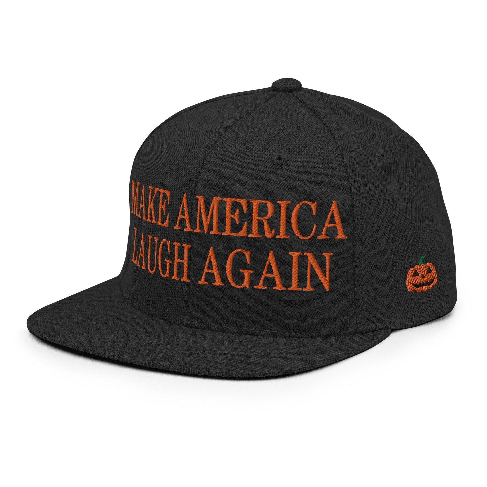 Make Us Laugh Again MALA Halloween Embroidered Flat Bill Brim Snapback Hat