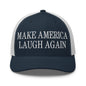 Make Us Laugh Again Mesh Trucker Hat - Navy/ White