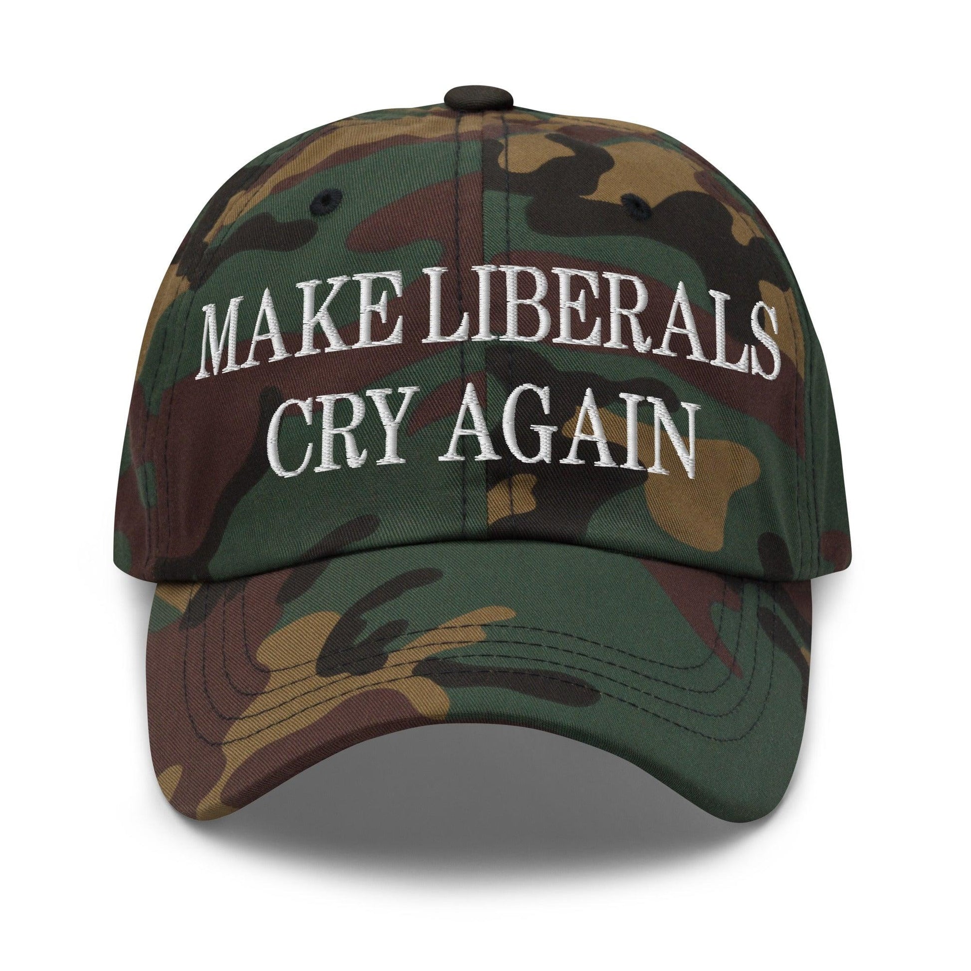 Make Liberals Cry Again Embroidered Dad Hat - Green Camo