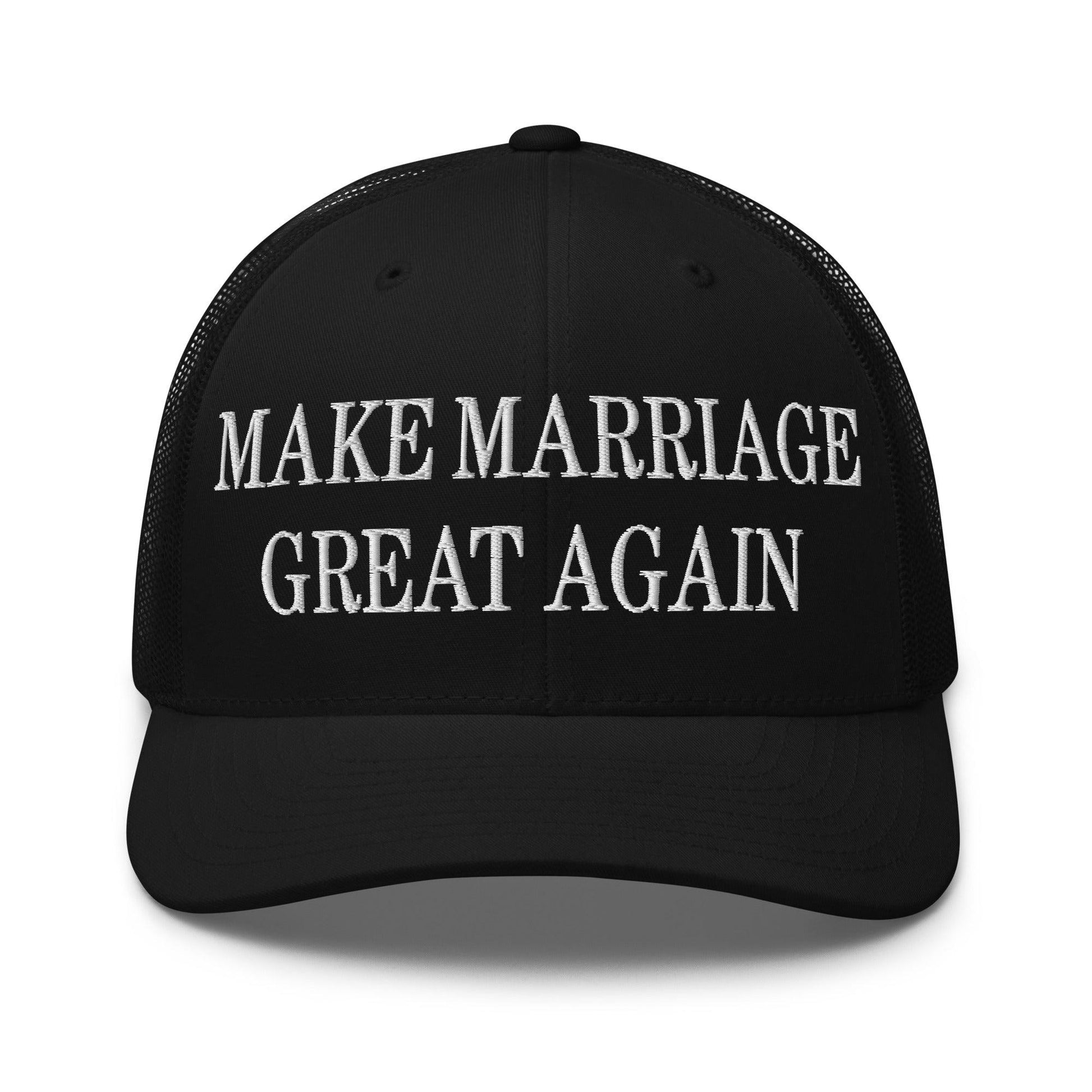 Make Marriage Great Again Embroidered Mesh Trucker Hat - Black