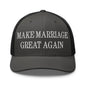 Make Marriage Great Again Embroidered Mesh Trucker Hat - Charcoal/ Black