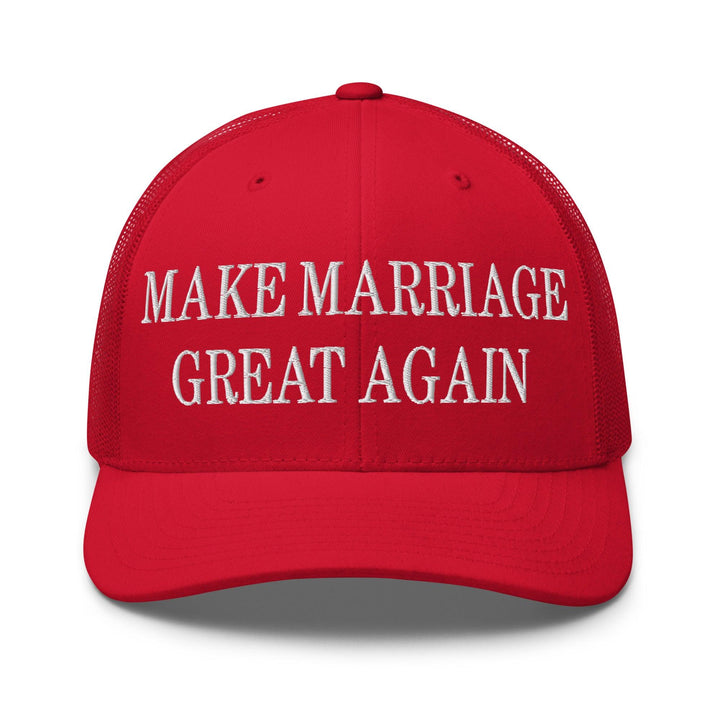 Make Marriage Great Again Embroidered Mesh Trucker Hat - Red