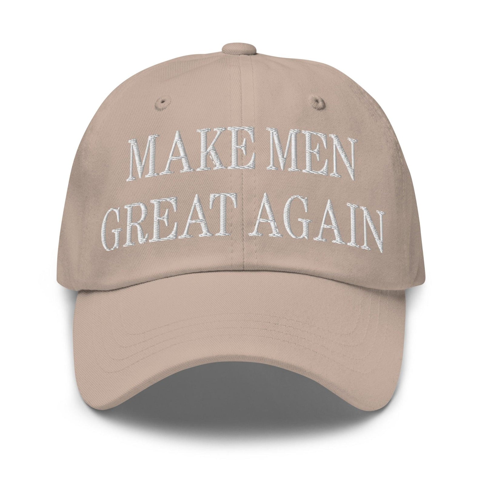 Make Men Great Again Embroidered Dad Hat - Stone