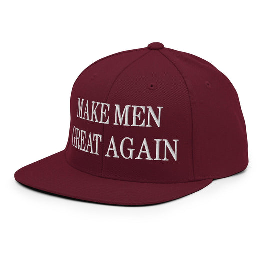 Make Men Great Again Embroidered Flat Bill Brim Snapback Hat