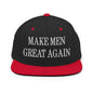 Make Men Great Again Embroidered Flat Bill Brim Snapback Hat - Black/ Red
