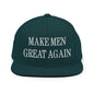 Make Men Great Again Embroidered Flat Bill Brim Snapback Hat - Spruce