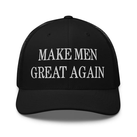 Make Men Great Again Embroidered Mesh Trucker Hat - Black