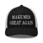 Make Men Great Again Embroidered Mesh Trucker Hat - Black/ White