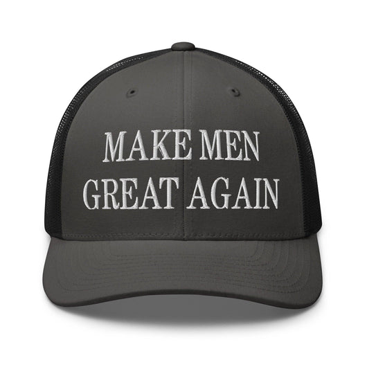 Make Men Great Again Embroidered Mesh Trucker Hat - Charcoal/ Black