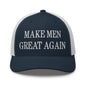 Make Men Great Again Embroidered Mesh Trucker Hat - Navy/ White