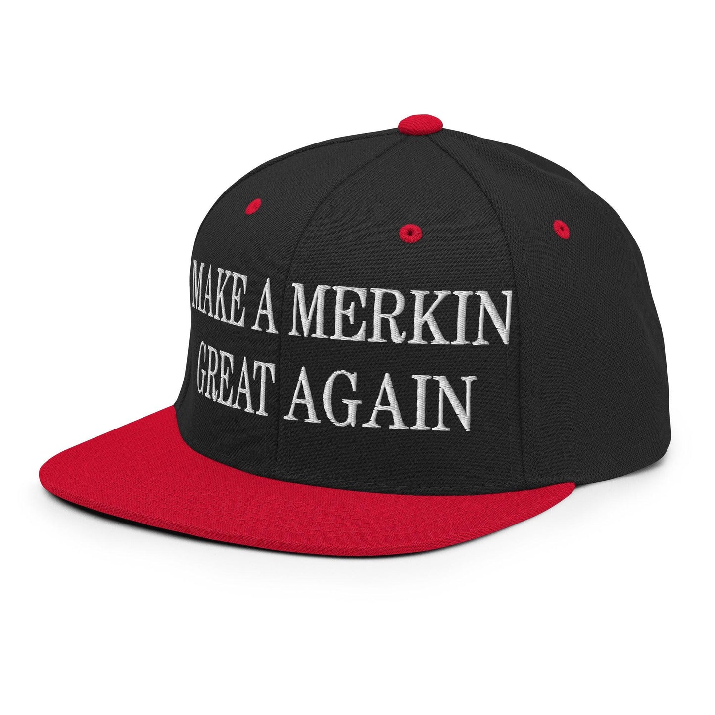 Make A Merkin Great Again Embroidered Flat Bill Brim Snapback Hat
