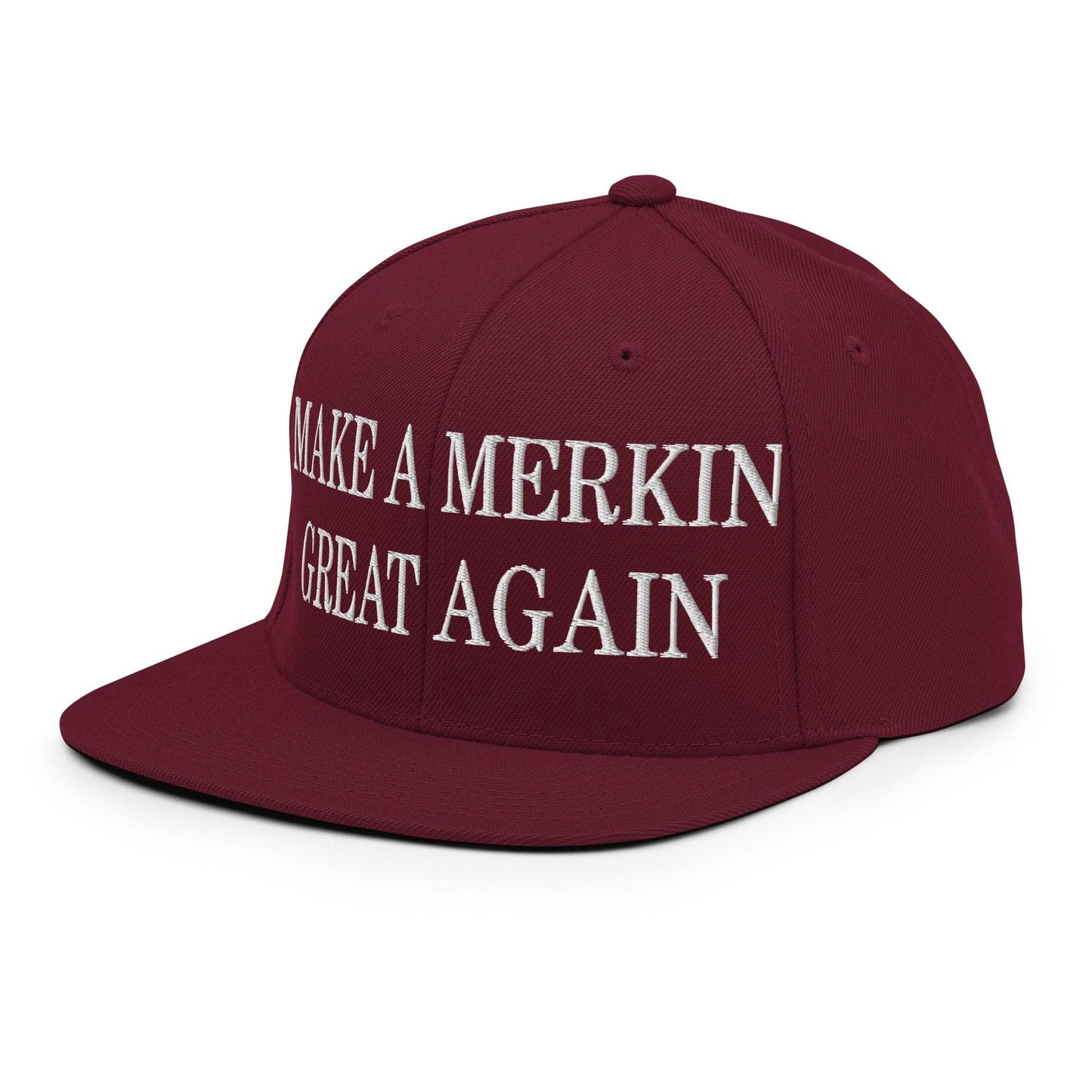 Make A Merkin Great Again Embroidered Flat Bill Brim Snapback Hat