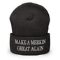Make A Merkin Great Again Embroidered Knit Cuffed Beanie - Dark Grey