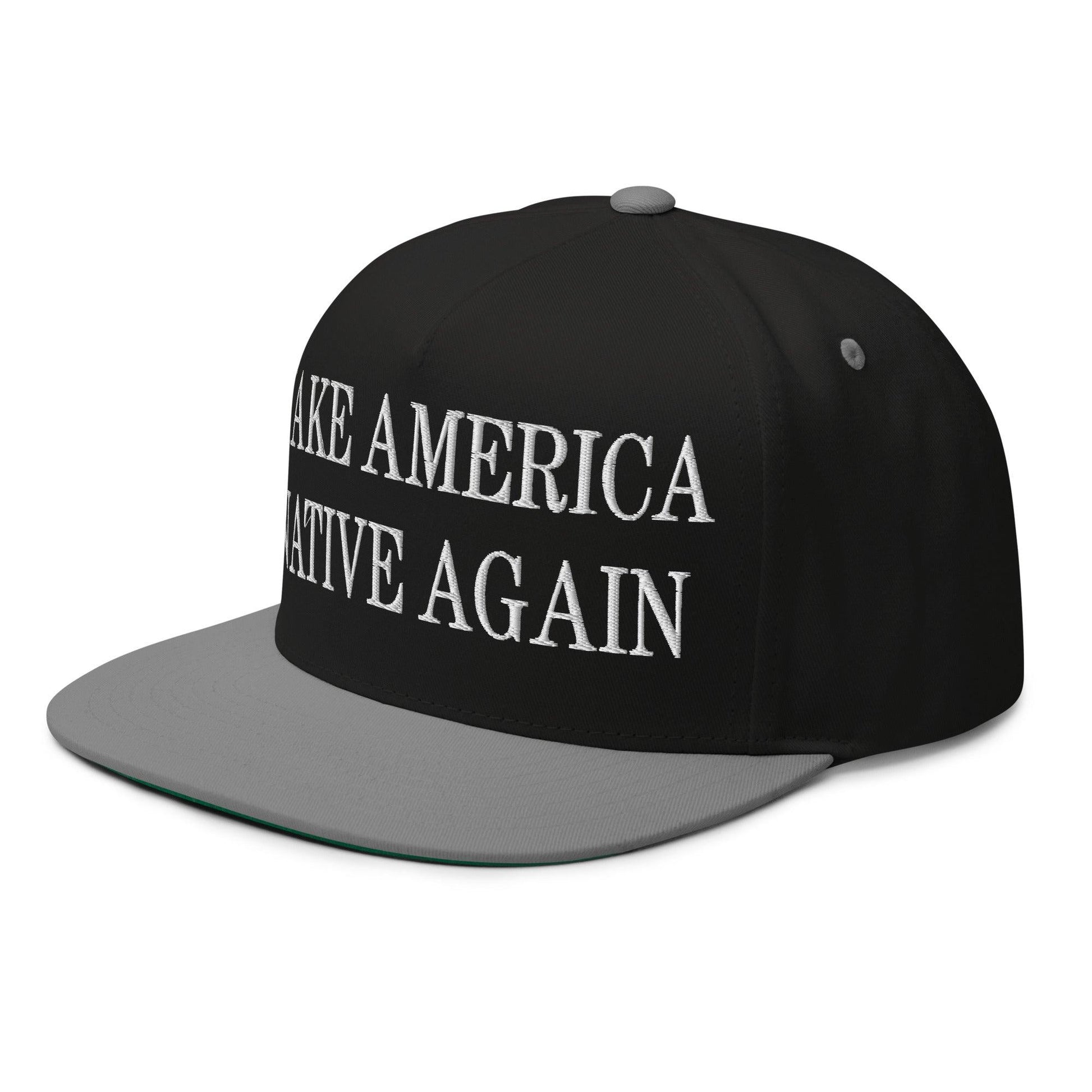 Make Us Native Again Embroidered 5 Panel Flat Bill Brim Snapback Hat