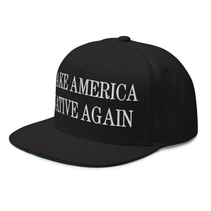Make Us Native Again Embroidered 5 Panel Flat Bill Brim Snapback Hat