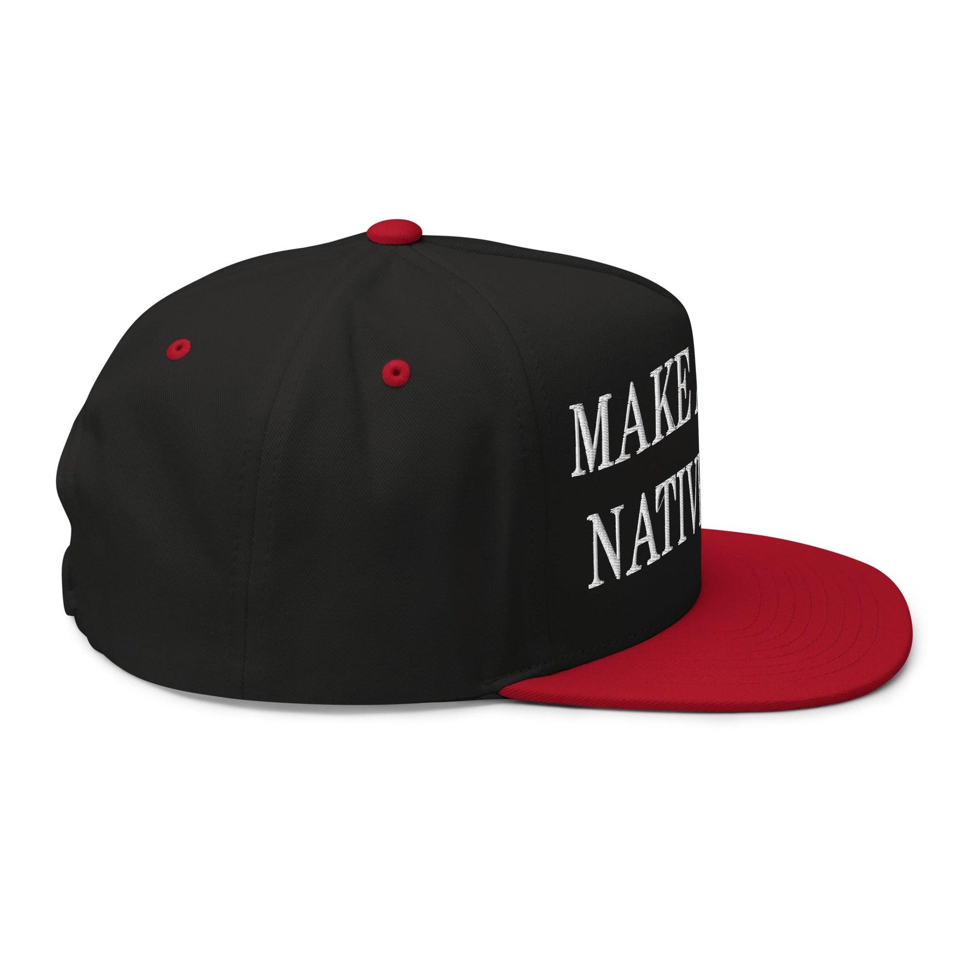 Make Us Native Again Embroidered 5 Panel Flat Bill Brim Snapback Hat