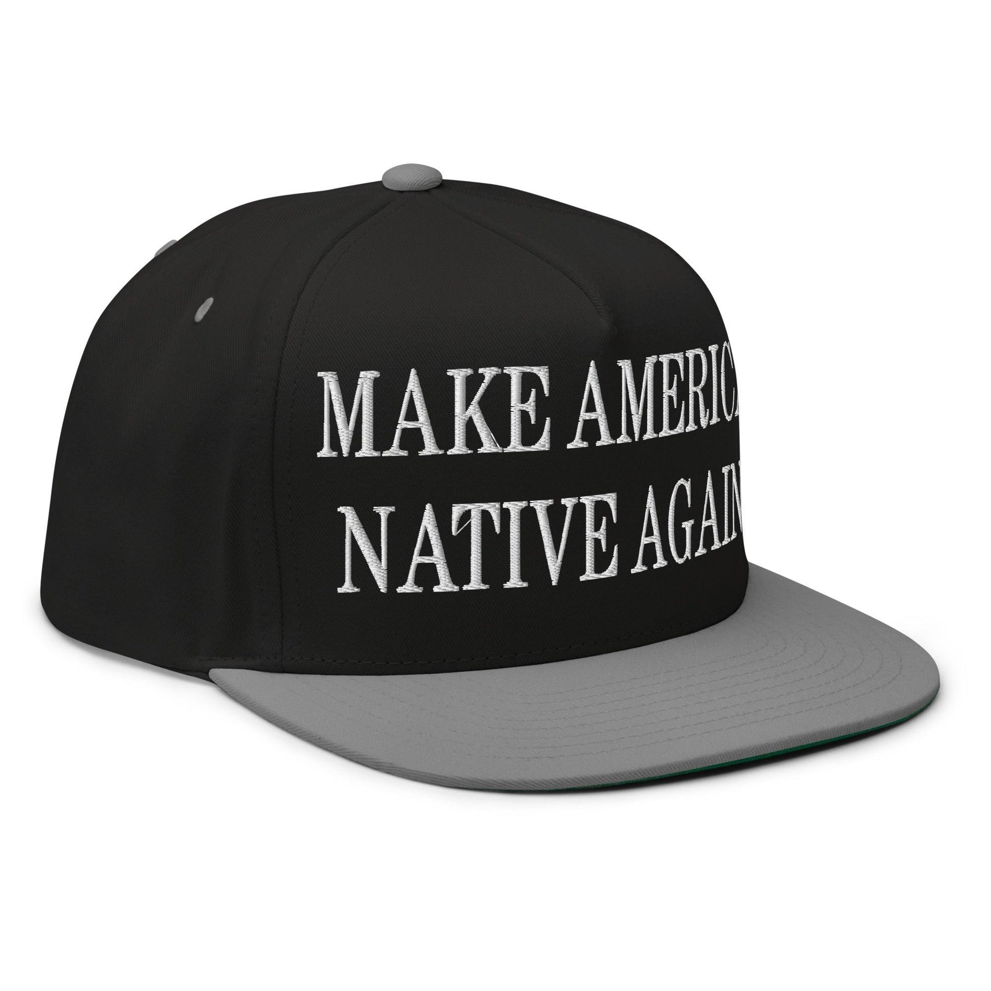 Make Us Native Again Embroidered 5 Panel Flat Bill Brim Snapback Hat