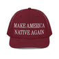 Make Us Native Again Embroidered Classic Mesh Trucker Hat - Cardinal