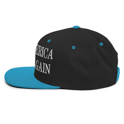 Make Us Native Again Embroidered Flat Bill Brim Snapback Hat