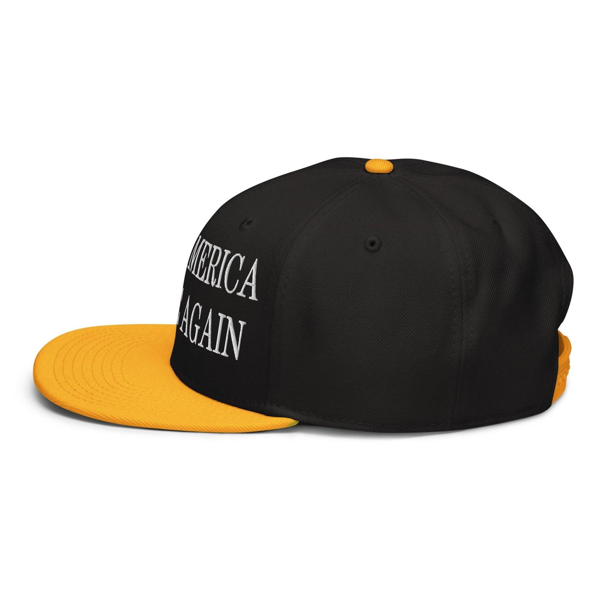 Make Us Native Again Embroidered Flat Brim Bill Snapback Hat
