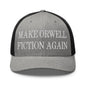 Make Orwell Fiction Again Embroidered Mesh Trucker Hat - Heather/ Black