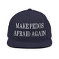Make Pedos Afraid Again Embroidered Flat Bill Brim Snapback Hat - Navy