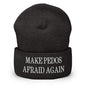 Make Pedos Afraid Again Embroidered Knit Cuffed Beanie - Dark Grey