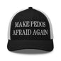 Make Pedos Afraid Again Embroidered Mesh Trucker Hat - Black/ White