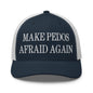 Make Pedos Afraid Again Embroidered Mesh Trucker Hat - Navy/ White