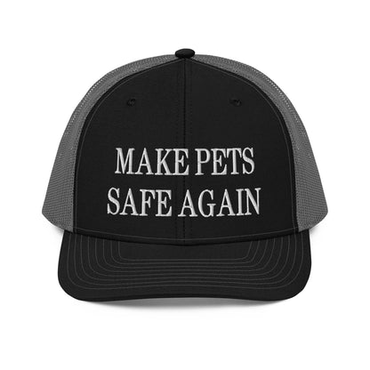 Make Pets Safe Again Embroidered Classic Mesh Trucker Hat - Black / Charcoal
