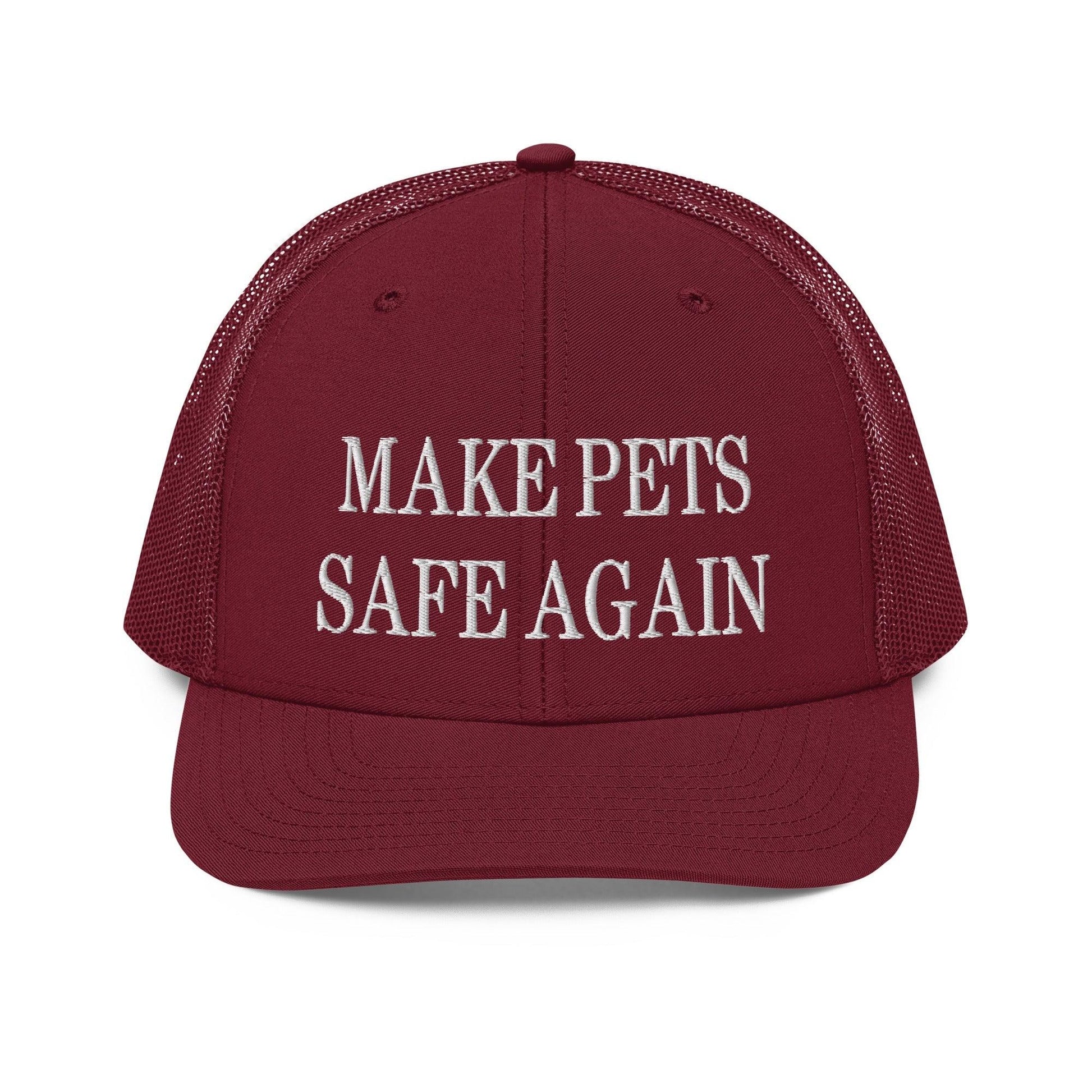 Make Pets Safe Again Embroidered Classic Mesh Trucker Hat - Cardinal