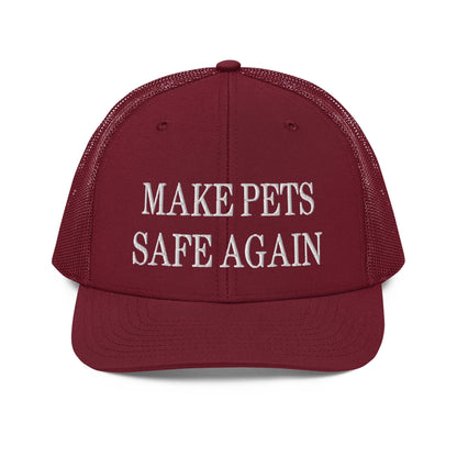 Make Pets Safe Again Embroidered Classic Mesh Trucker Hat - Cardinal