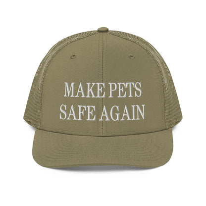 Make Pets Safe Again Embroidered Classic Mesh Trucker Hat - Loden