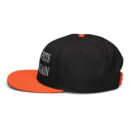 Make Pets Safe Again Embroidered Flat Brim Bill Snapback Hat