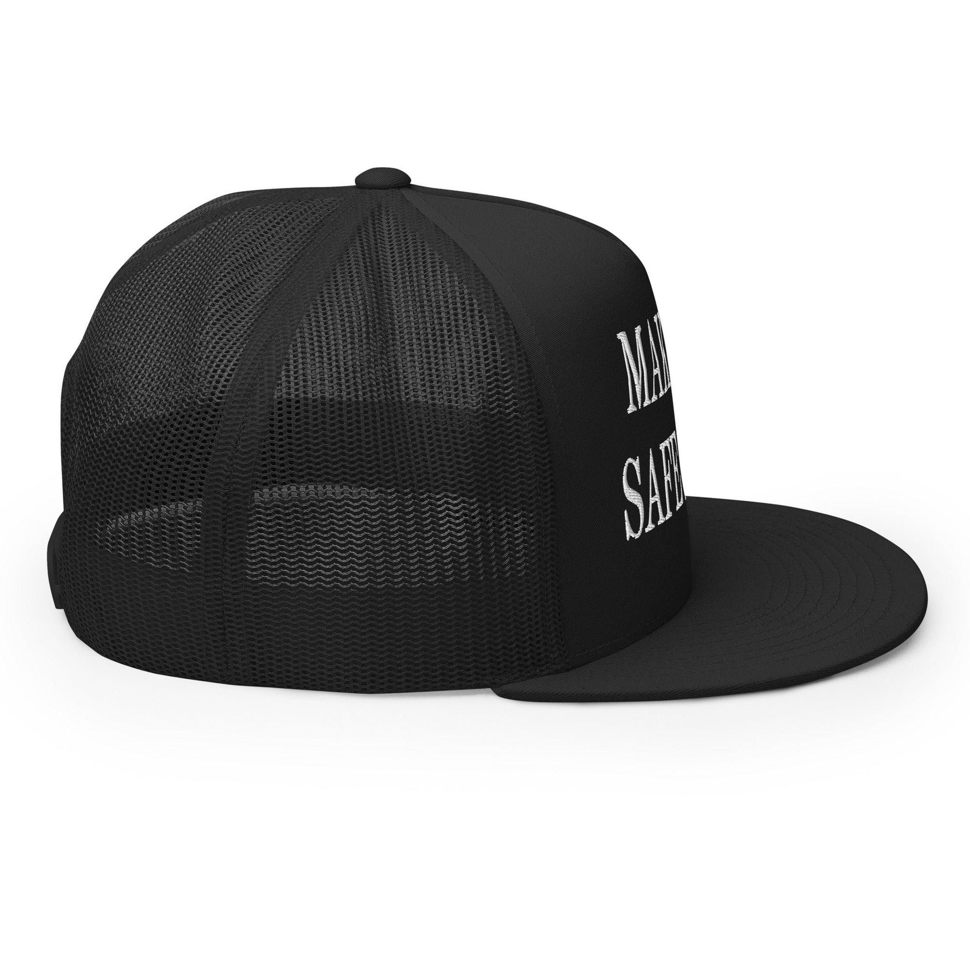 Make Pets Safe Again Embroidered Mesh Flat Bill Brim Trucker Hat