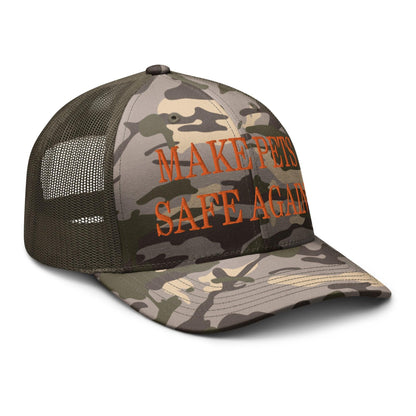 Make Pets Safe Again Embroidered Orange Camo Trucker Hat