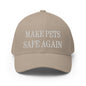 Make Pets Safe Again Embroidered Stretch Fit Baseball Hat - Khaki / S/M