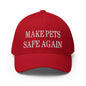 Make Pets Safe Again Embroidered Stretch Fit Baseball Hat - Red / S/M