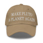 Make Pluto a Planet Again Embroidered Dad Hat - Khaki
