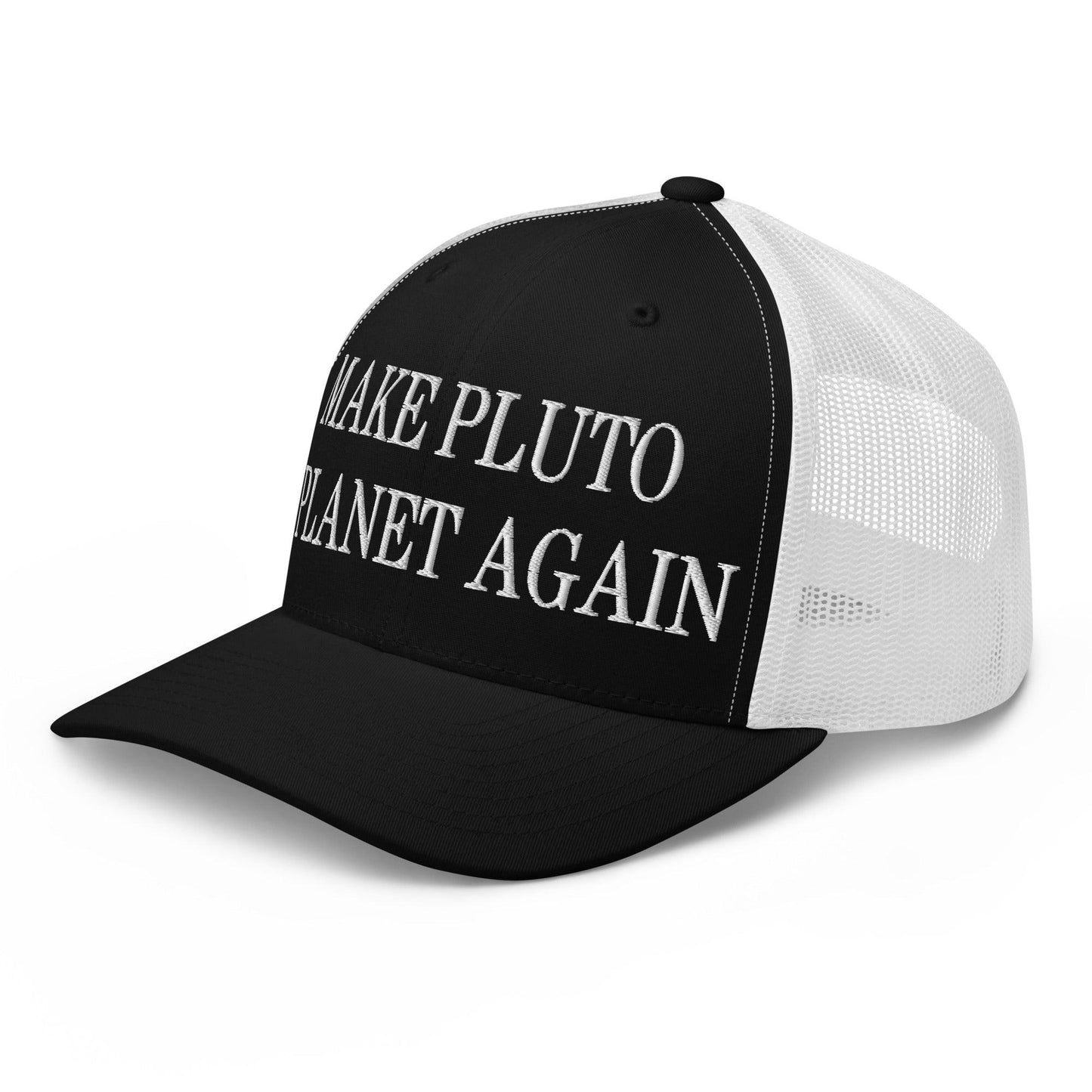 Make Pluto a Planet Again Embroidered Mesh Trucker Hat