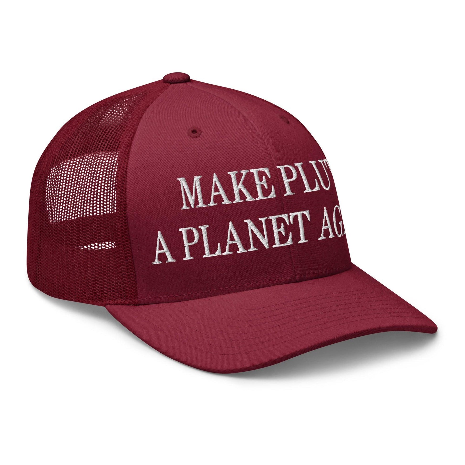 Make Pluto a Planet Again Embroidered Mesh Trucker Hat