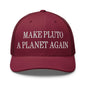 Make Pluto a Planet Again Embroidered Mesh Trucker Hat - Cranberry