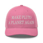 Make Pluto a Planet Again Embroidered Mesh Trucker Hat - Pink