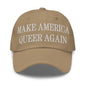 Make Us Queer Again Embroidered Dad Hat - Khaki