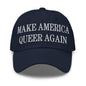 Make Us Queer Again Embroidered Dad Hat - Navy