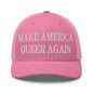 Make Us Queer Again Embroidered Mesh Trucker Hat - Pink